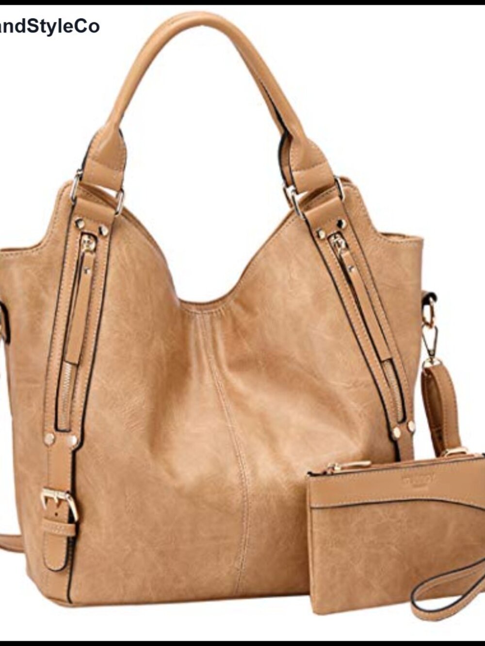 Women's PU Leather Hobo Tote Bag with Adjustable Strap, Large Capacity Shoulder